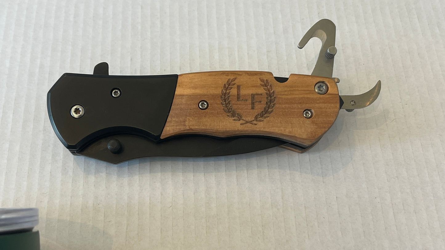 Men's Christmas Laser Engraved Tumbler, Hat and Utility Knife