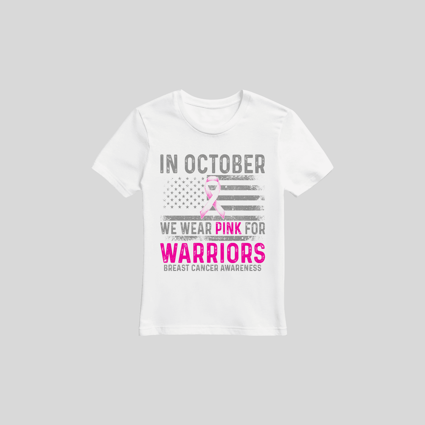 Pink October Warrior Flag T-Shirt