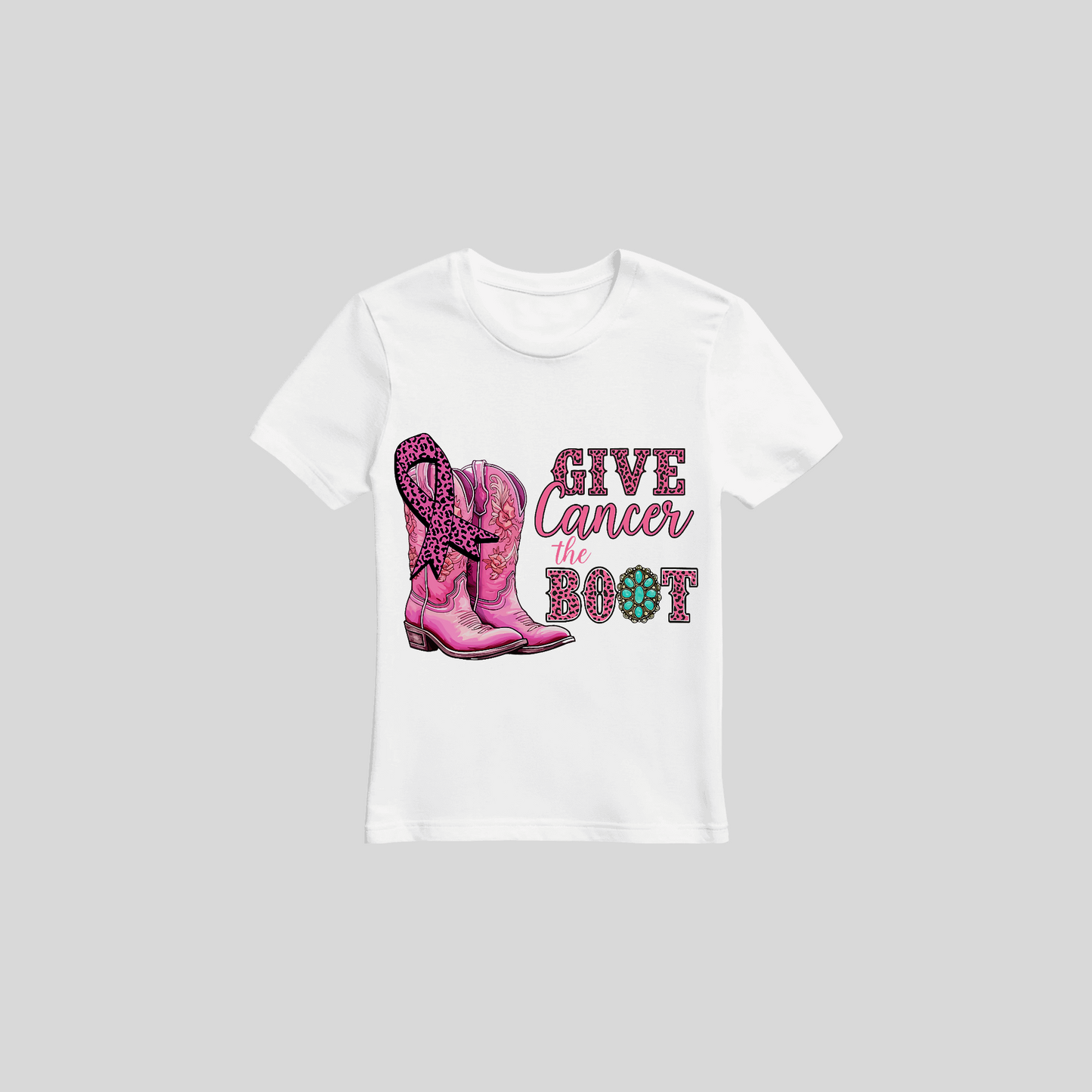 Give Breast Cancer The Boot - Turquoise Stone