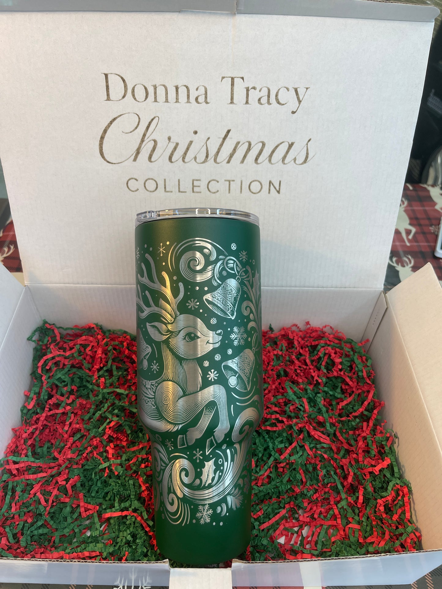 Christmas Reindeer - 40 oz Green Tumbler