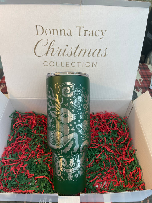 Christmas Reindeer - 40 oz Green Tumbler