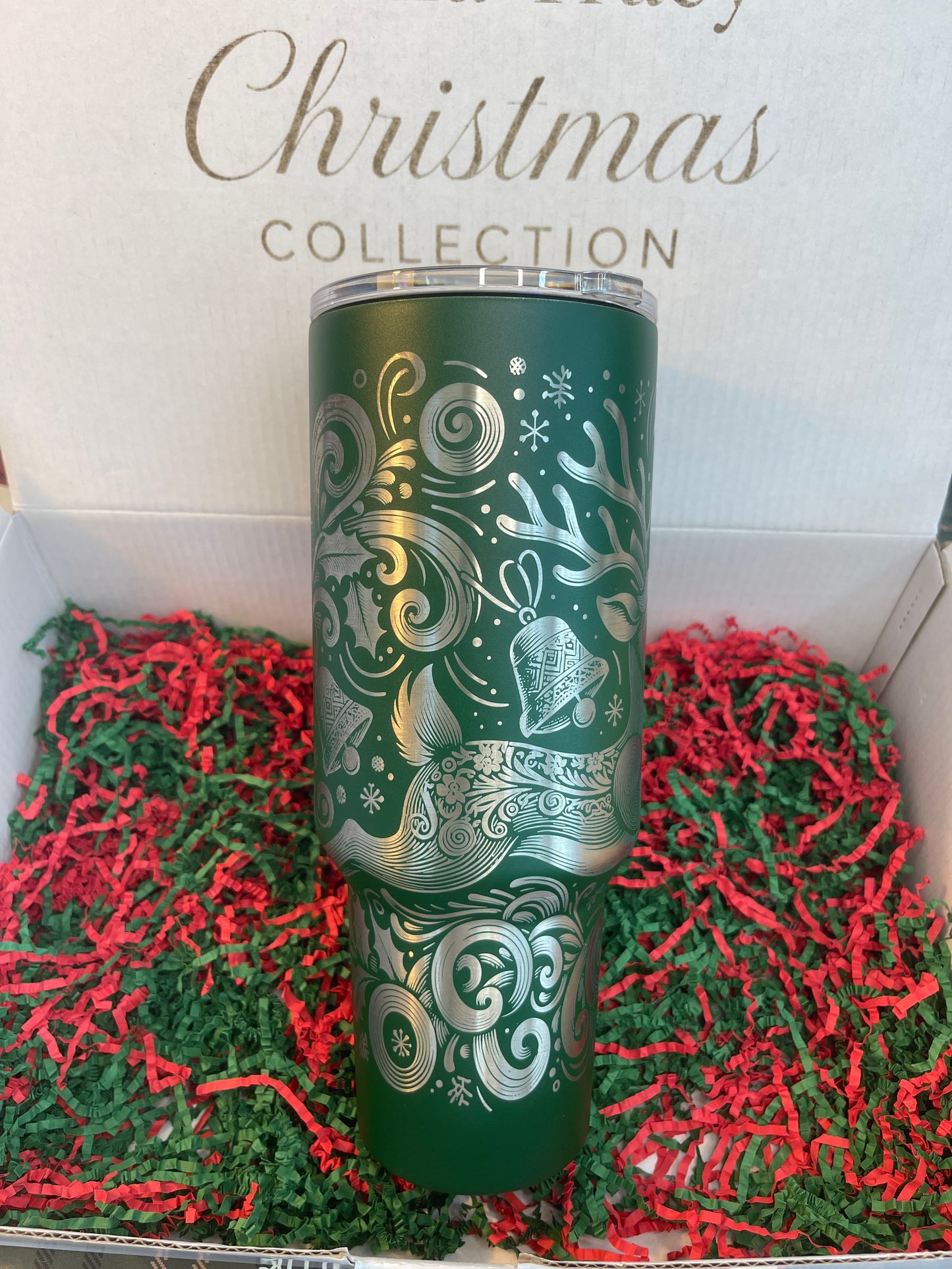 Christmas Reindeer - 40 oz Green Tumbler