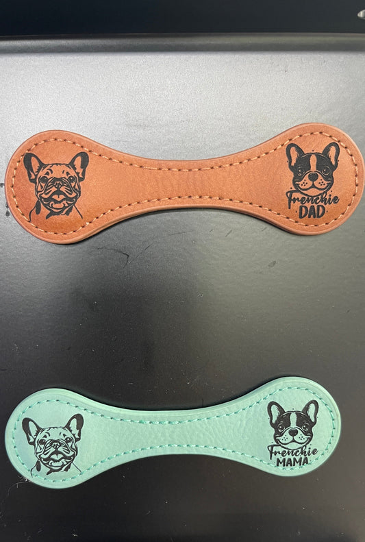 French Bulldog Leather Bookmarkers