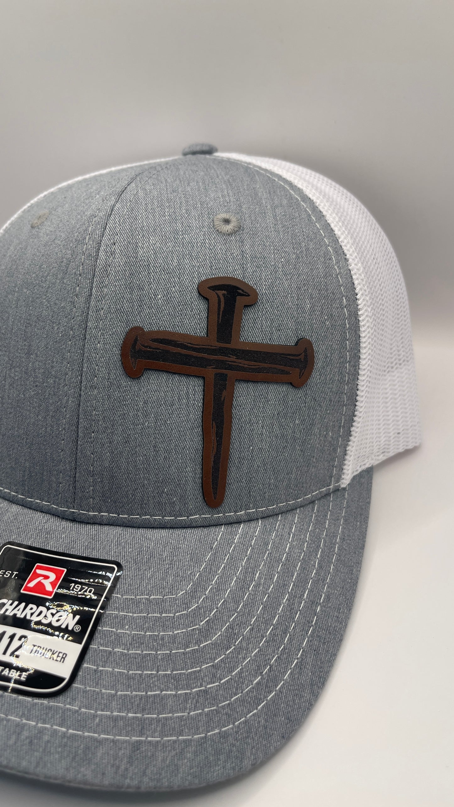 Richardson 112 Hat w/ Leather Trinity Cross