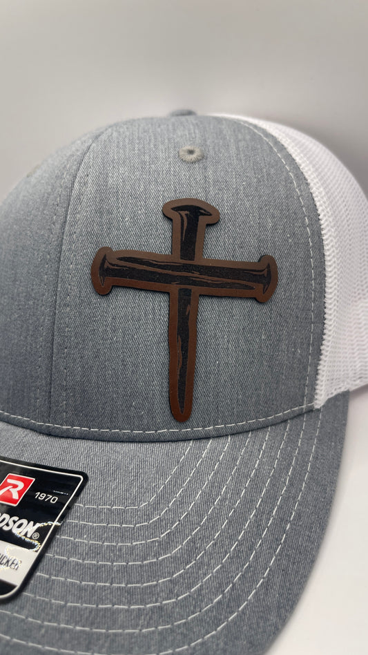 Richardson 112 Hat w/ Leather Trinity Cross