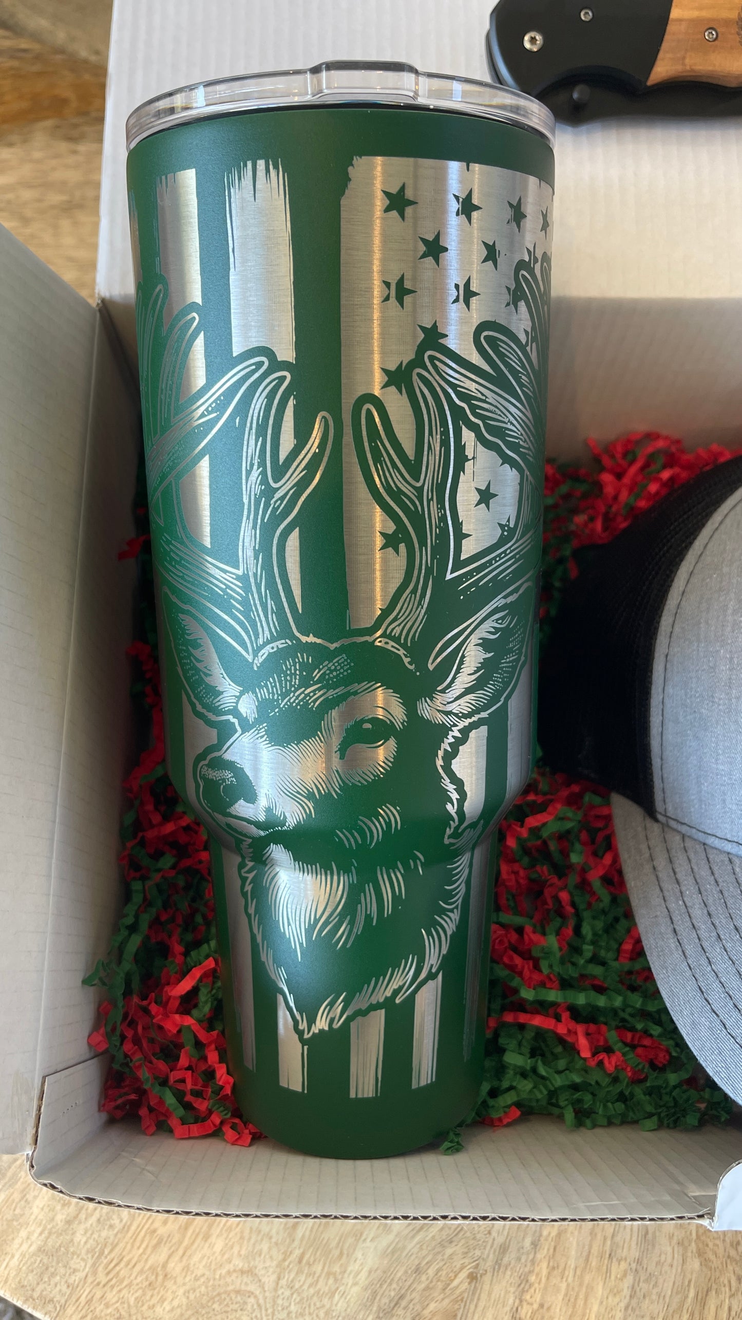 Men's Christmas Laser Engraved Tumbler, Hat and Utility Knife