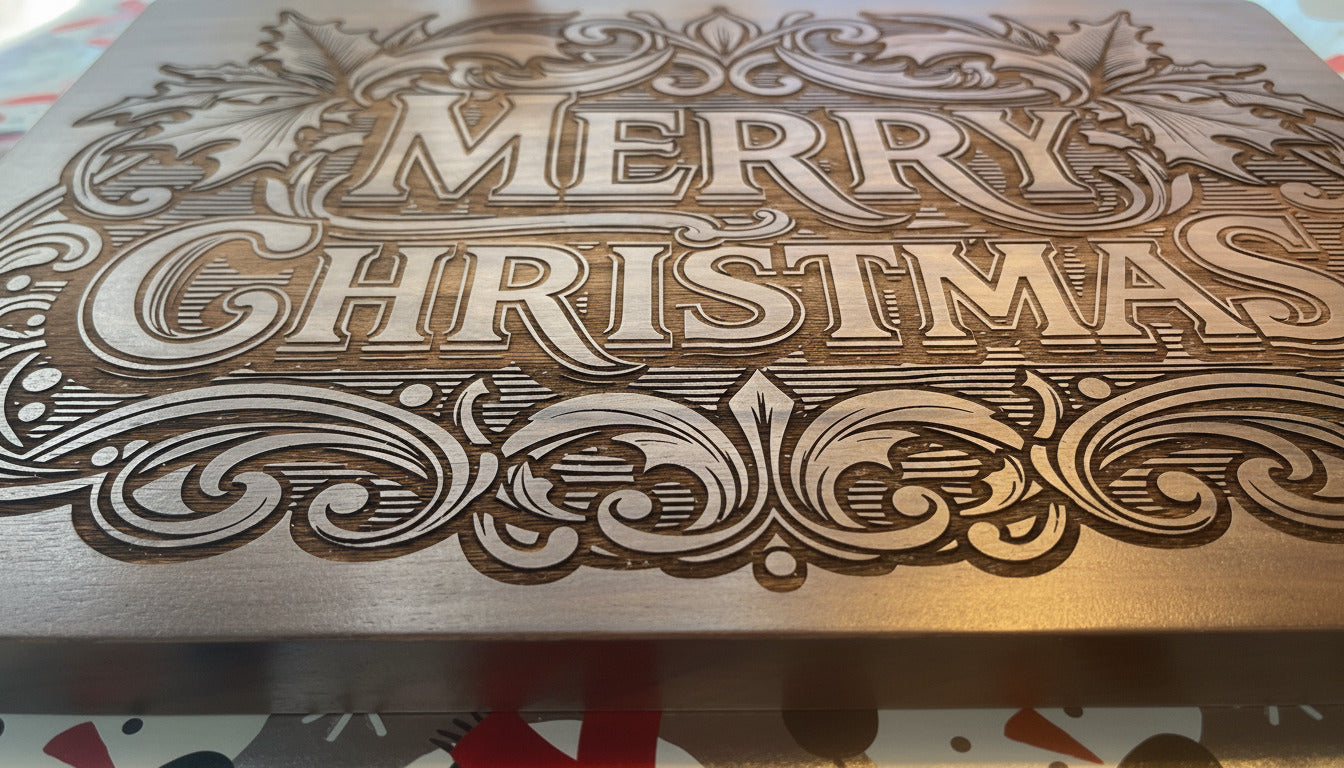 Merry Christmas Laser Engraved Cutting Board