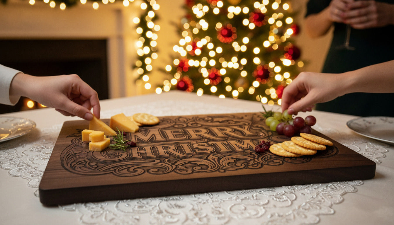 Merry Christmas Laser Engraved Cutting Board