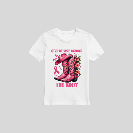 Give Breast Cancer The Boot TShirt - Pink October