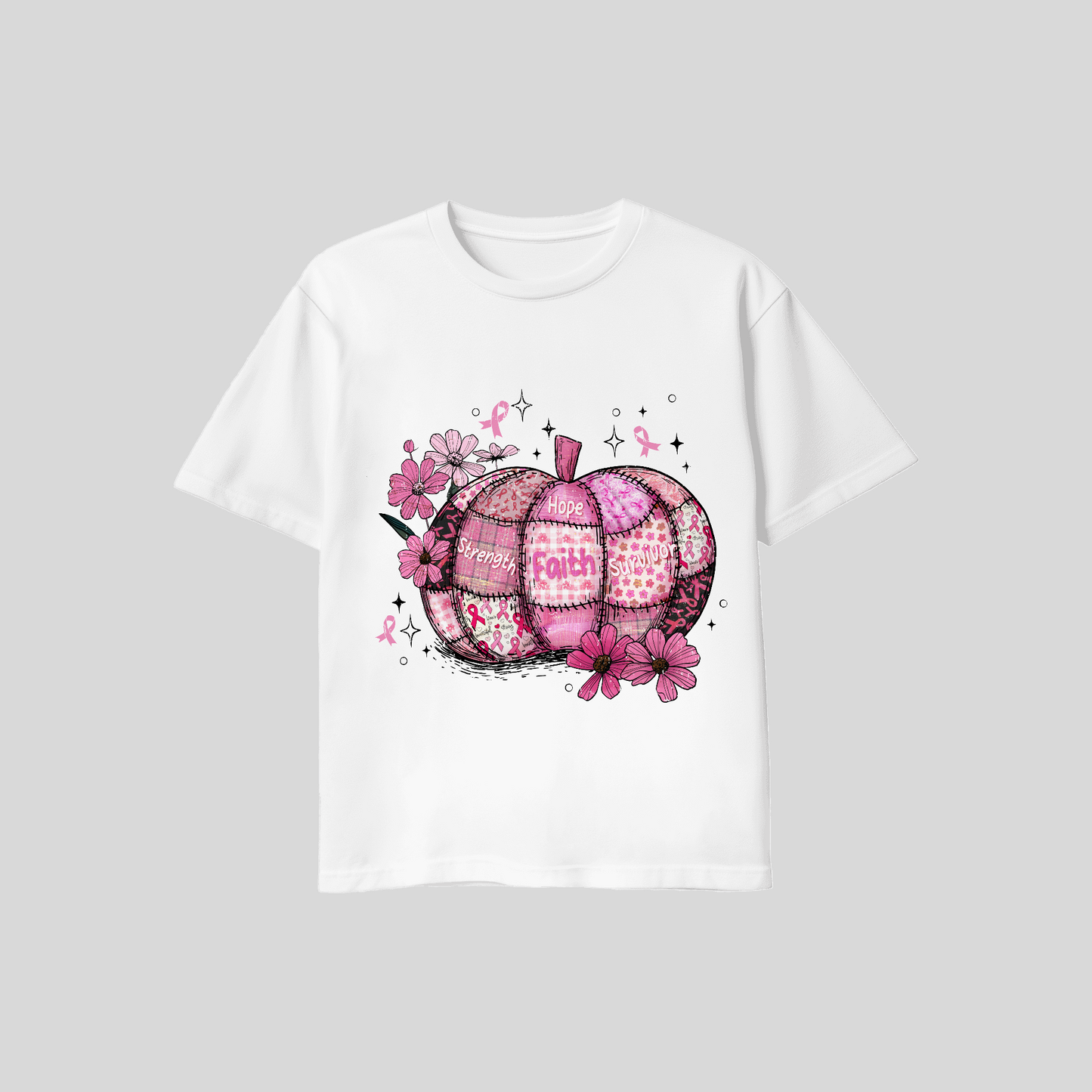 Pink October "Stitched" Pumpkin