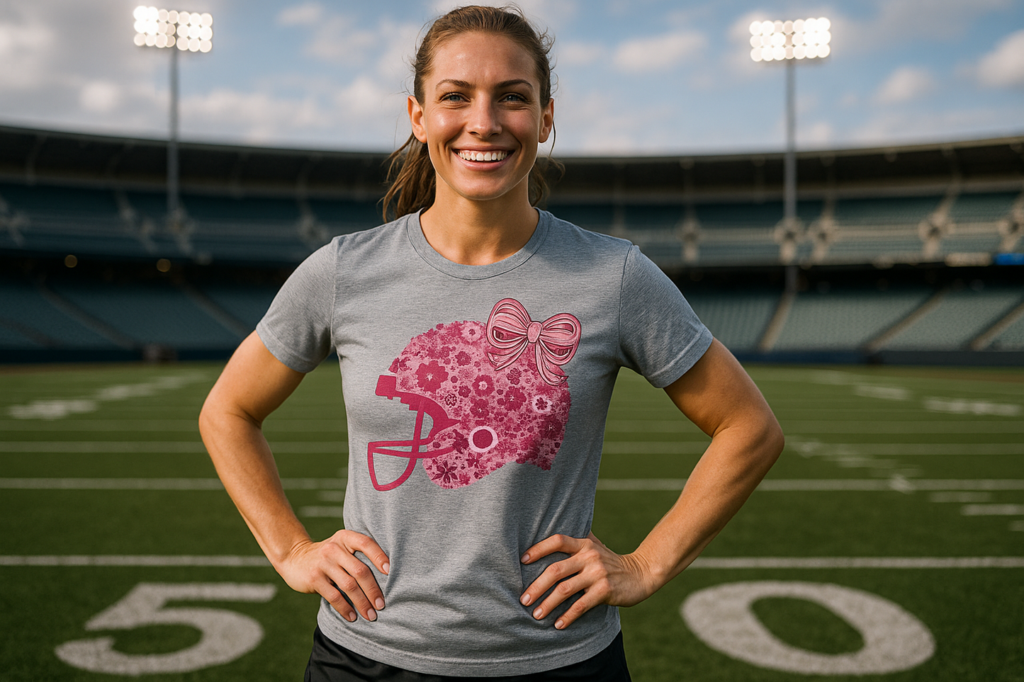 Pinktober Football Helmet - Breast Cancer Awareness