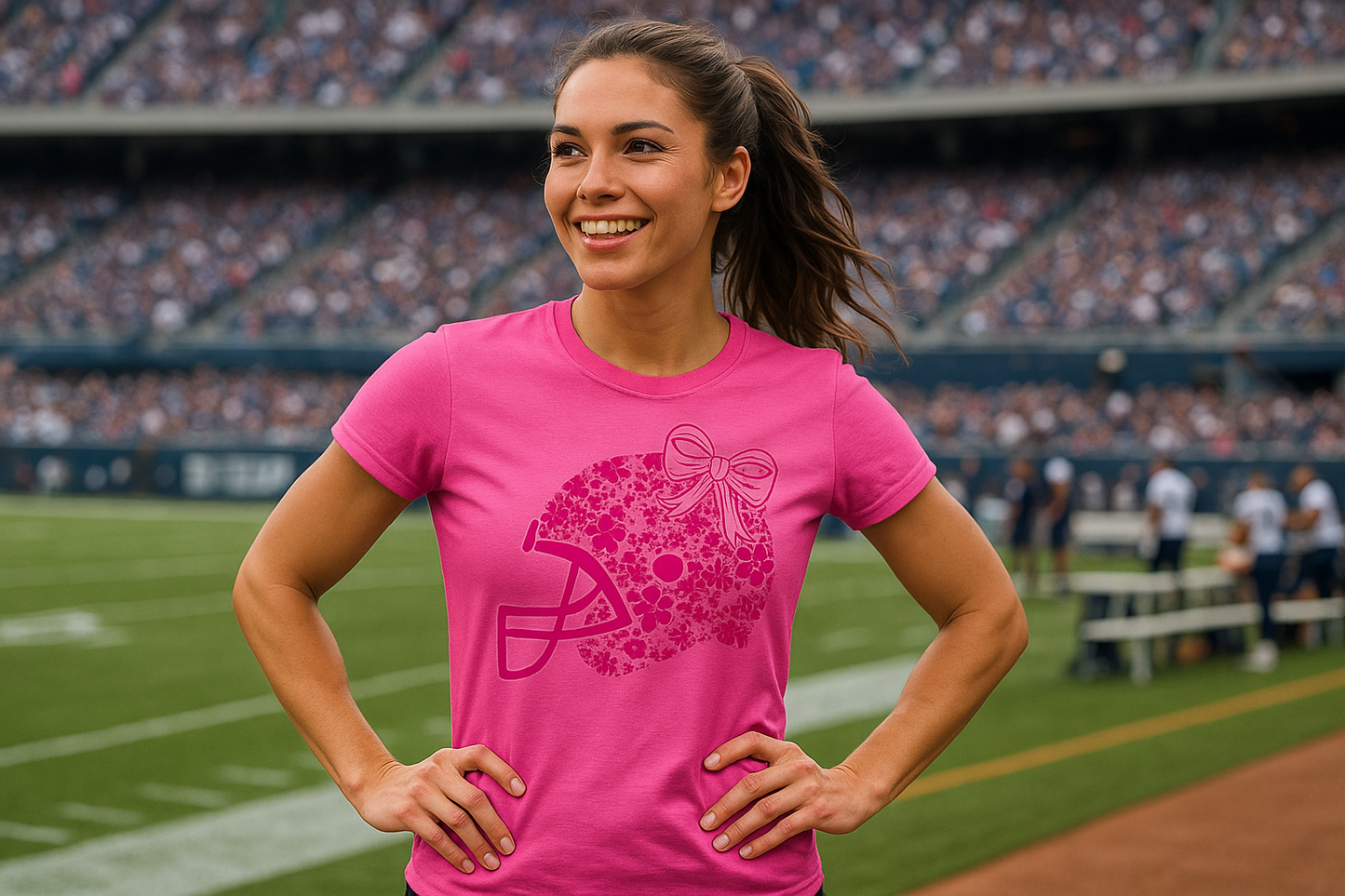 Pinktober Football Helmet - Breast Cancer Awareness