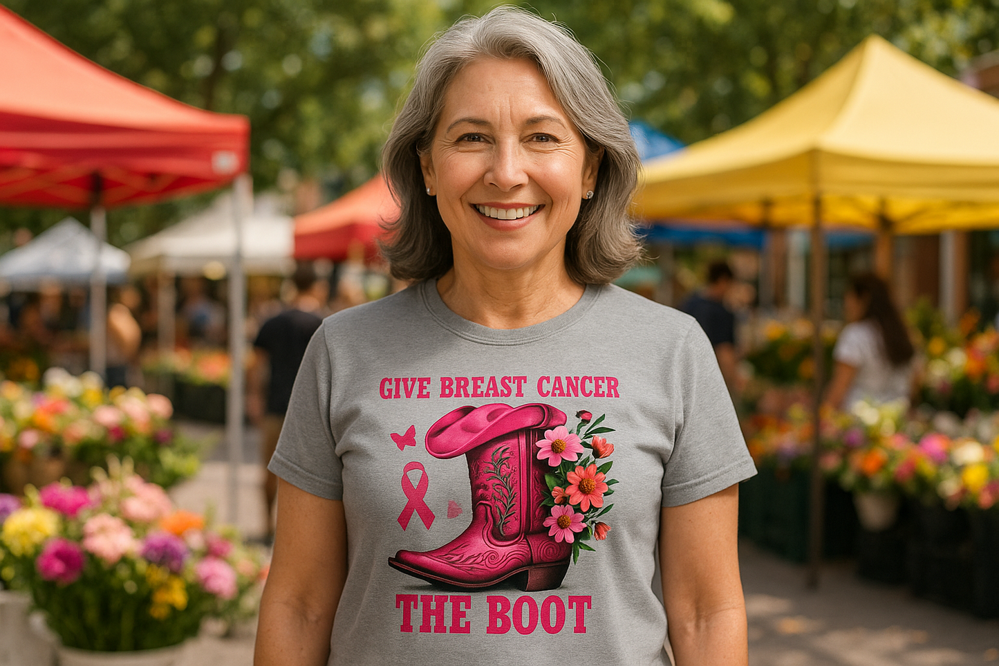 Give Breast Cancer The Boot TShirt - Pink October