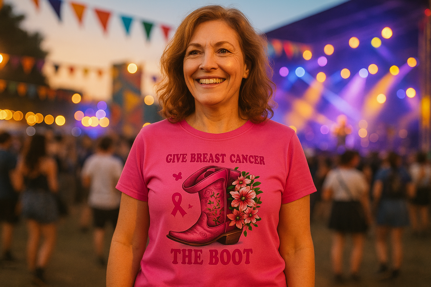 Give Breast Cancer The Boot TShirt - Pink October