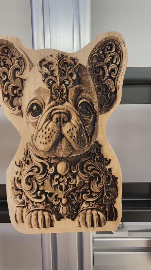 French Bulldog Deep 3d Illusion Engrave