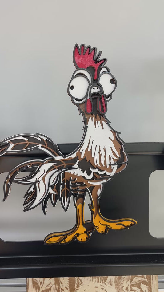 3D Layered "Loco" Rooster Art